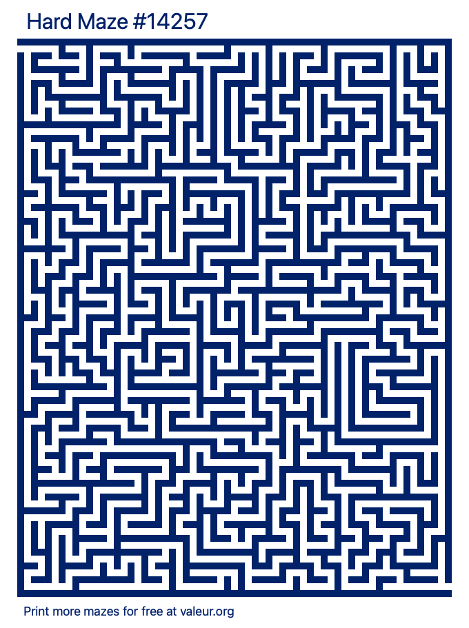 Free Printable Hard Maze number 14257