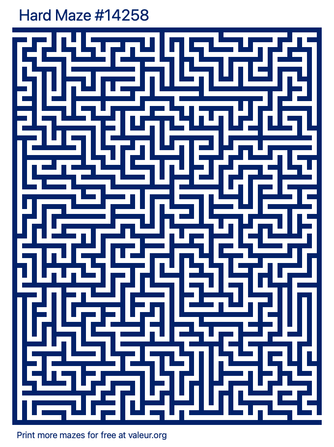 Free Printable Hard Maze number 14258