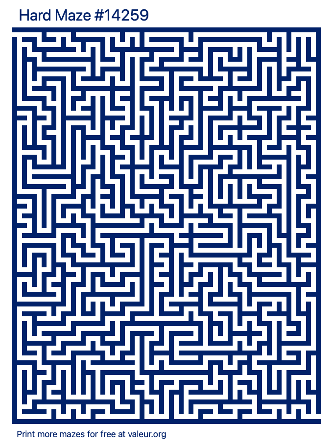 Free Printable Hard Maze number 14259