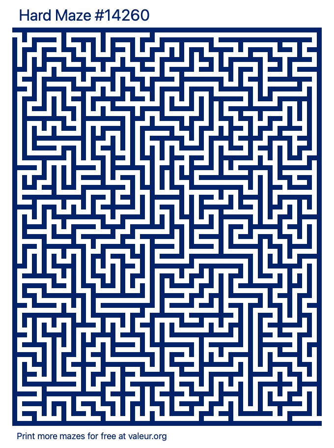 Free Printable Hard Maze number 14260