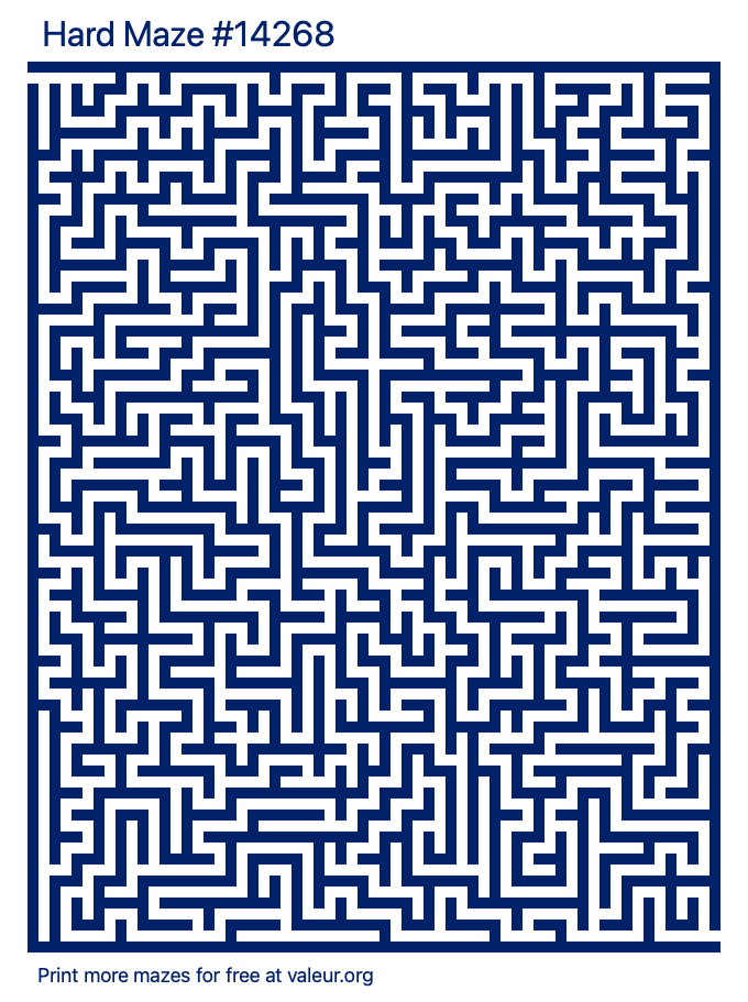 Free Printable Hard Maze number 14268