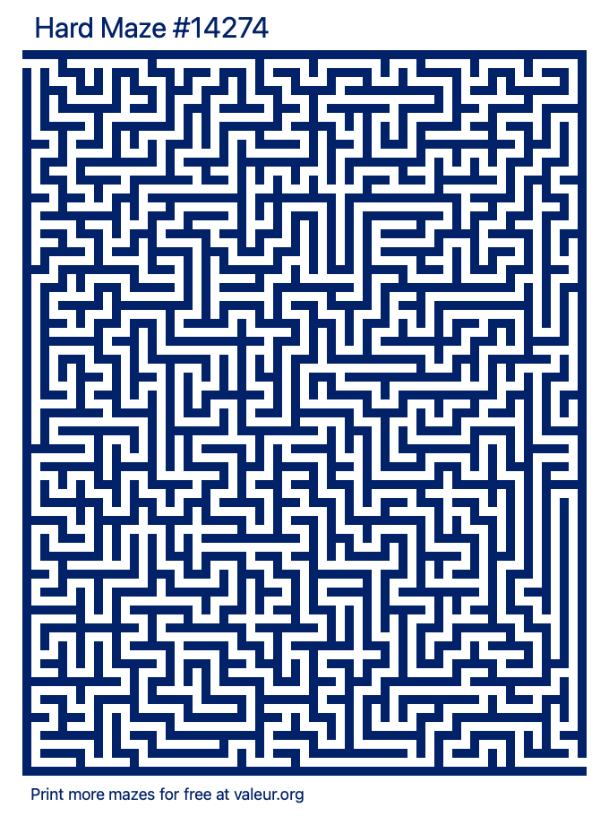 Free Printable Hard Maze number 14274