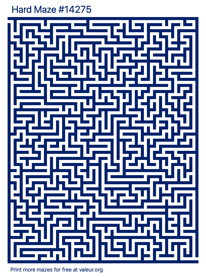 Free Printable Hard Maze number 14275