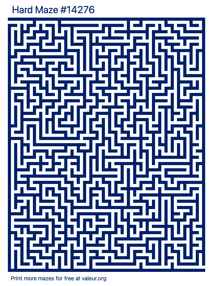 Free Printable Hard Maze number 14276