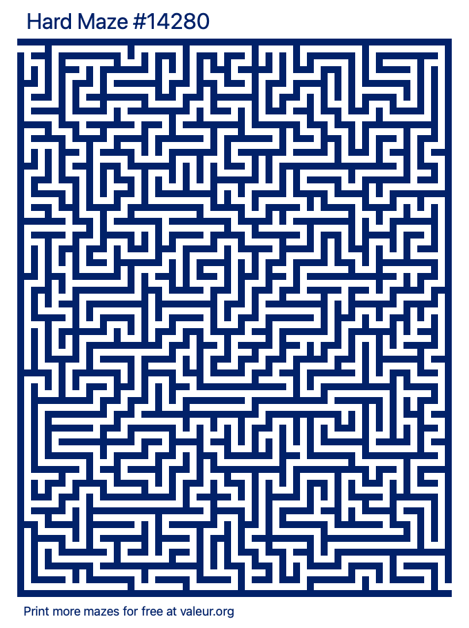 Free Printable Hard Maze number 14280