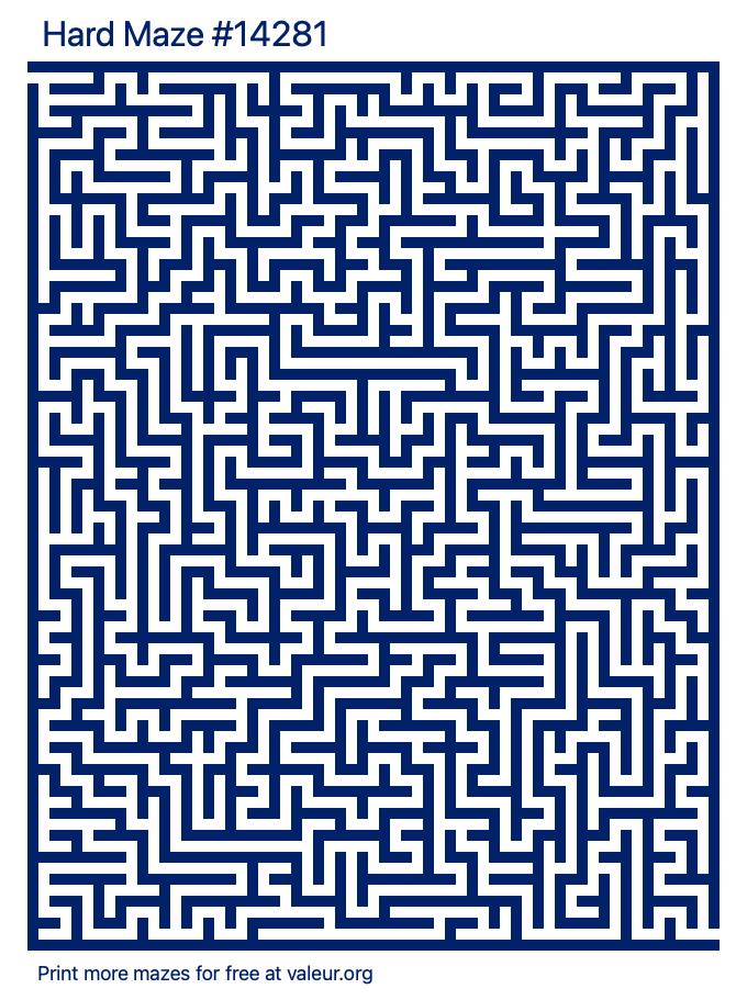 Free Printable Hard Maze number 14281