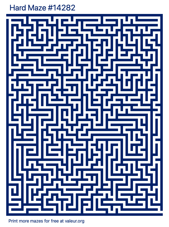 Free Printable Hard Maze number 14282