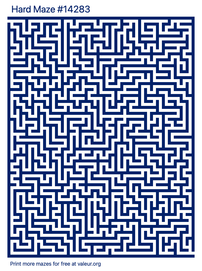 Free Printable Hard Maze number 14283