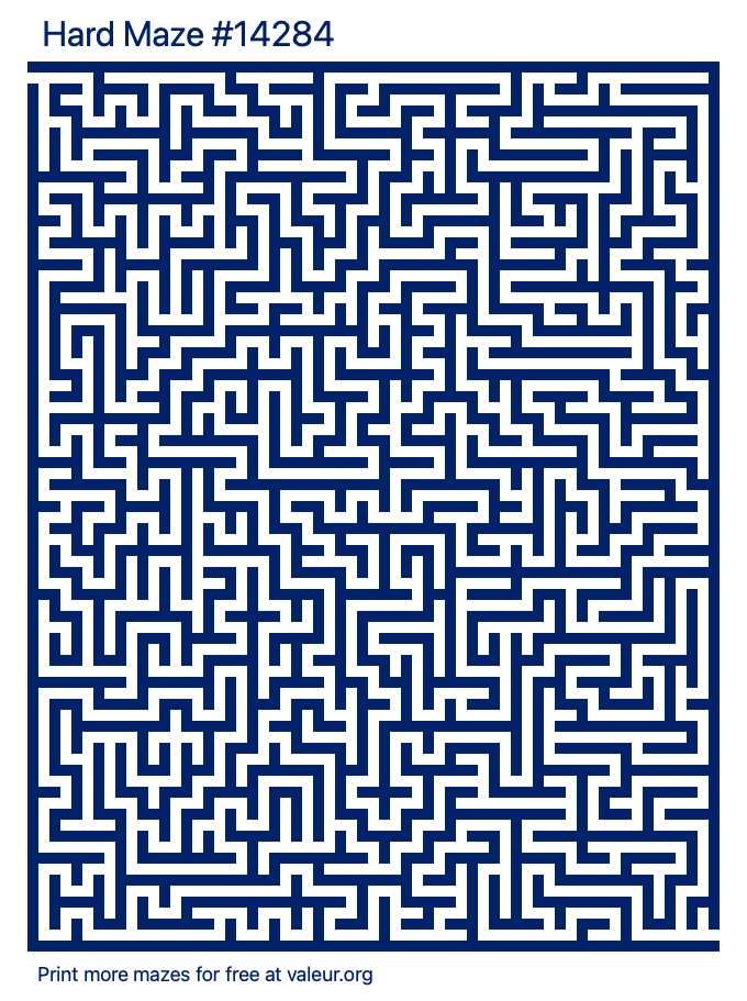 Free Printable Hard Maze number 14284