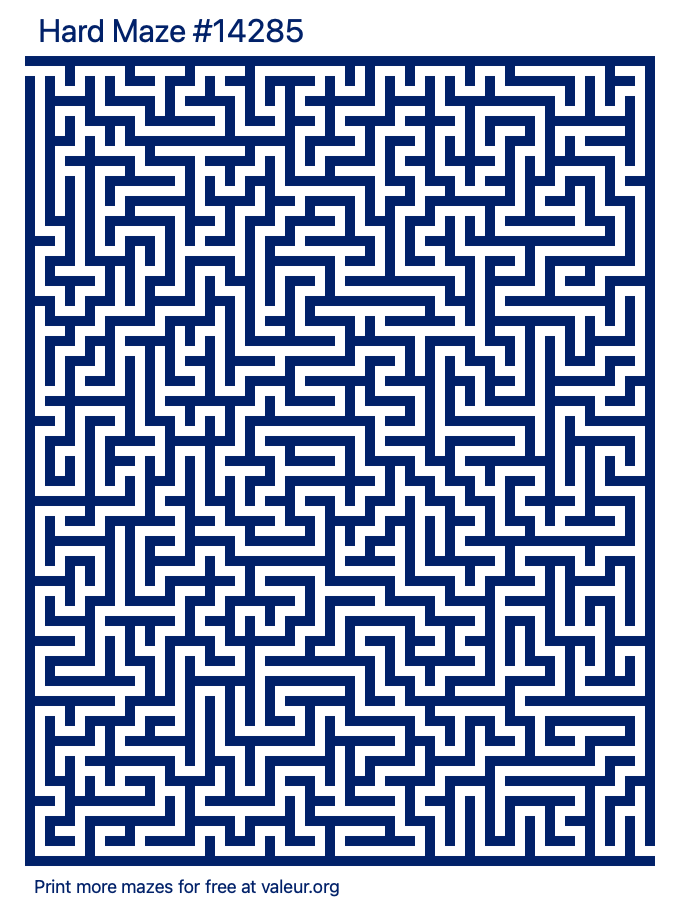 Free Printable Hard Maze number 14285