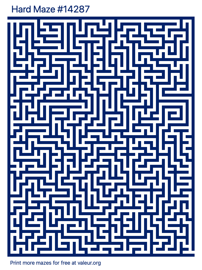 Free Printable Hard Maze number 14287