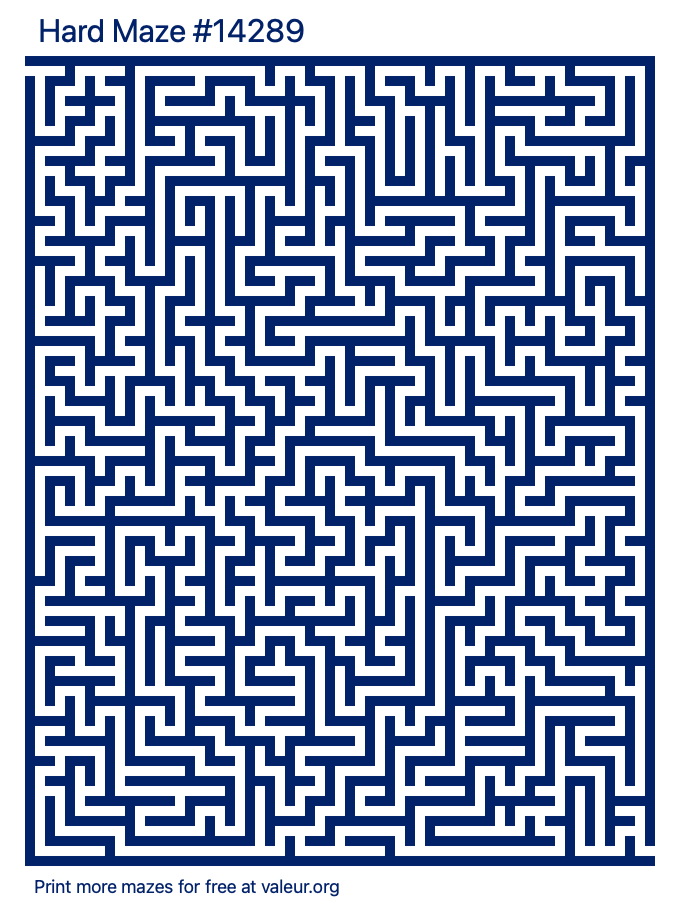 Free Printable Hard Maze number 14289