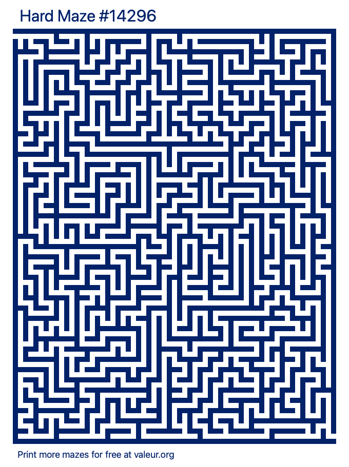 Free Printable Hard Maze number 14296