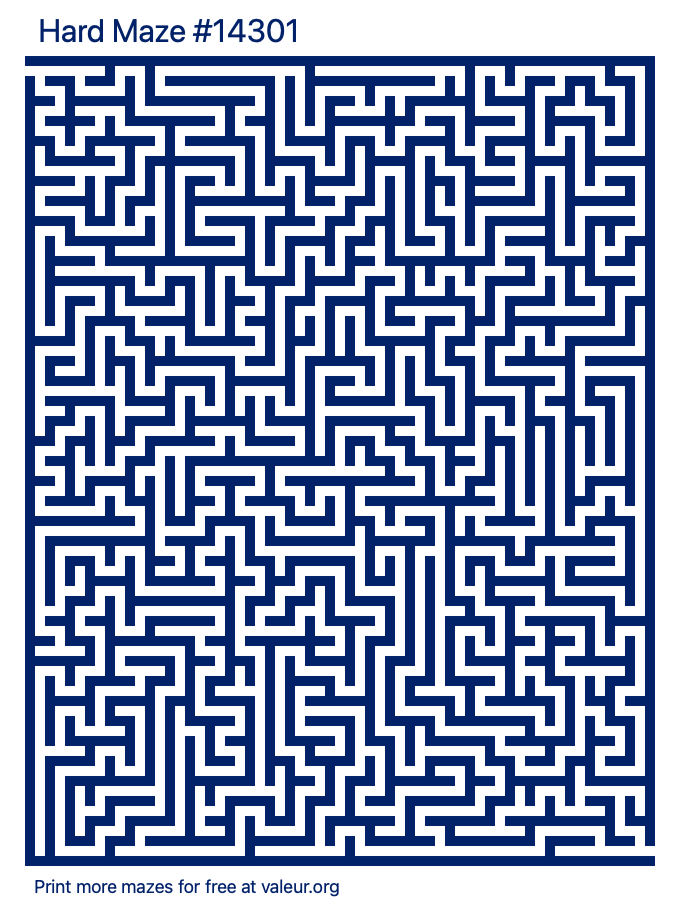 Free Printable Hard Maze number 14301
