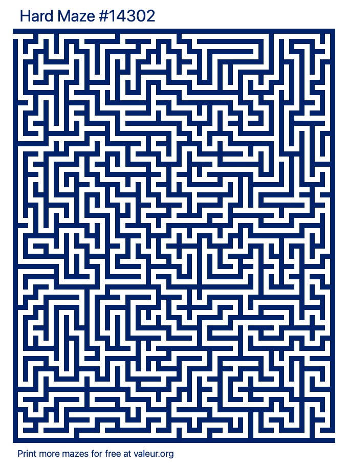 Free Printable Hard Maze number 14302