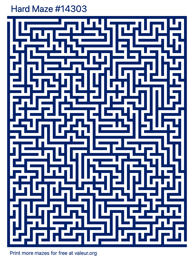 Free Printable Hard Maze number 14303