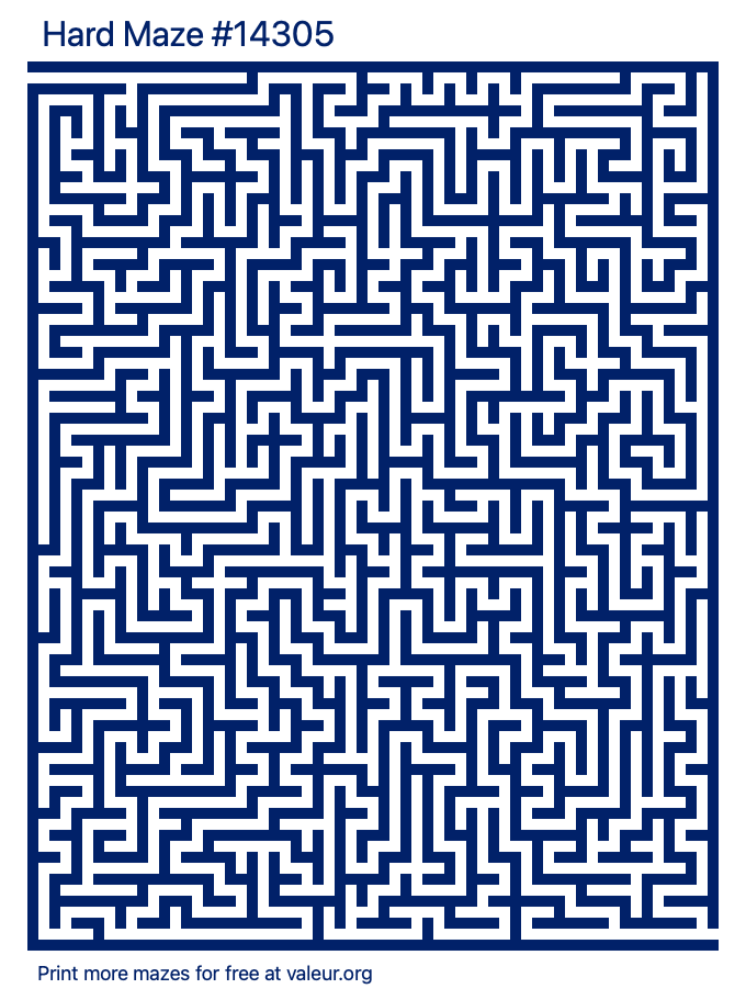 Free Printable Hard Maze number 14305