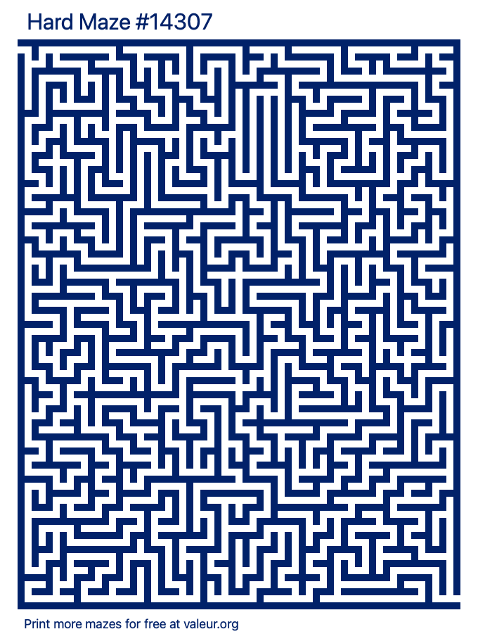 Free Printable Hard Maze number 14307