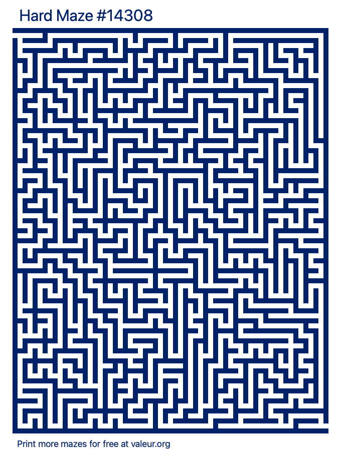 Free Printable Hard Maze number 14308