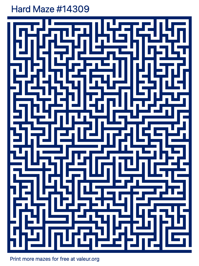 Free Printable Hard Maze number 14309