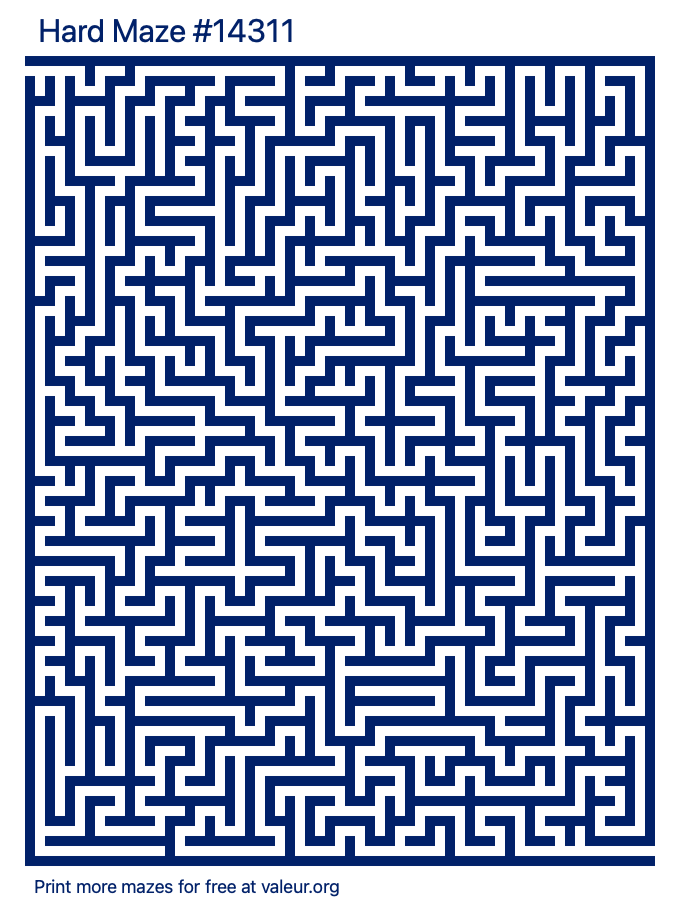 Free Printable Hard Maze number 14311