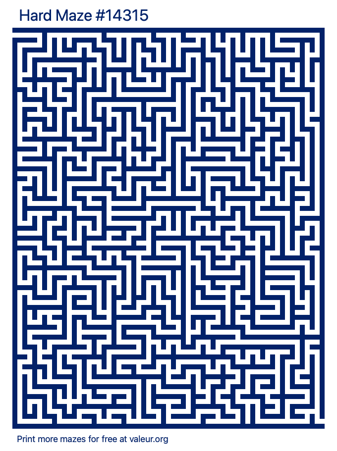 Free Printable Hard Maze number 14315