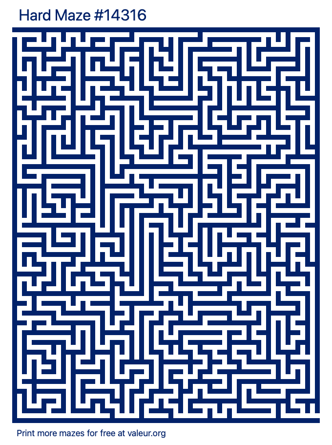 Free Printable Hard Maze number 14316