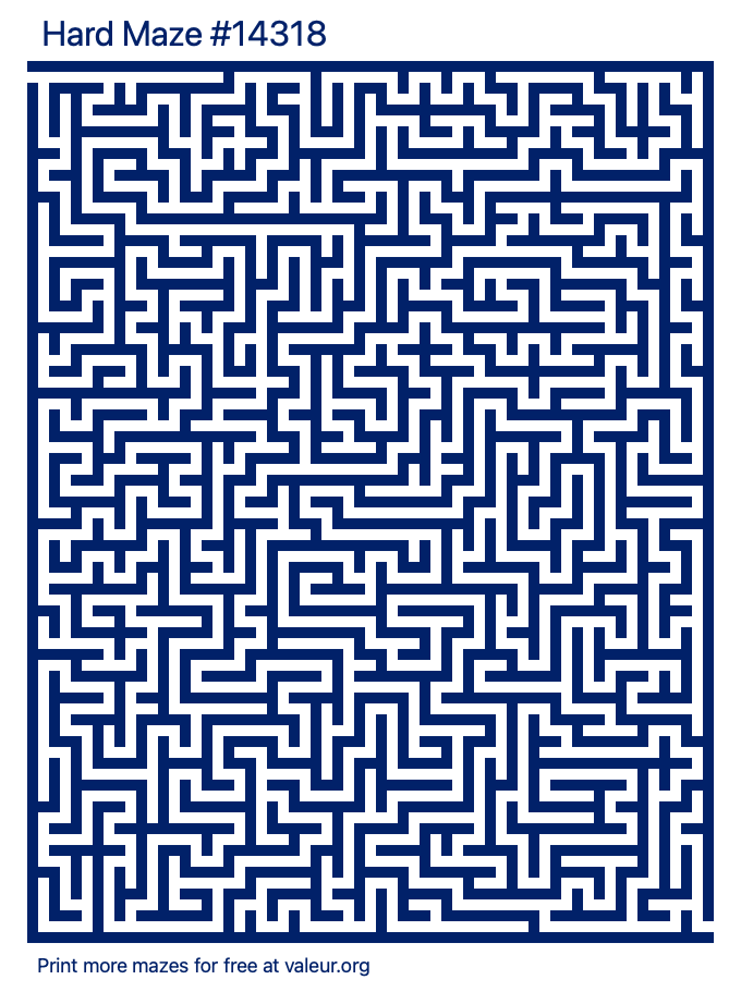 Free Printable Hard Maze number 14318