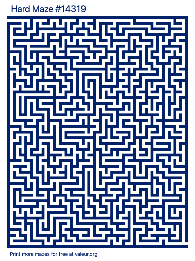Free Printable Hard Maze number 14319