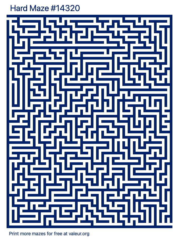 Free Printable Hard Maze number 14320
