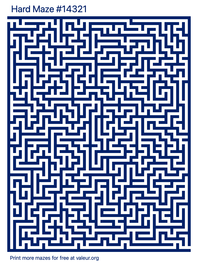 Free Printable Hard Maze number 14321