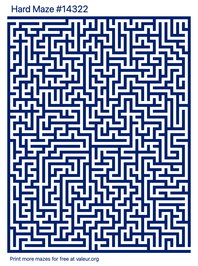 Free Printable Hard Maze number 14322
