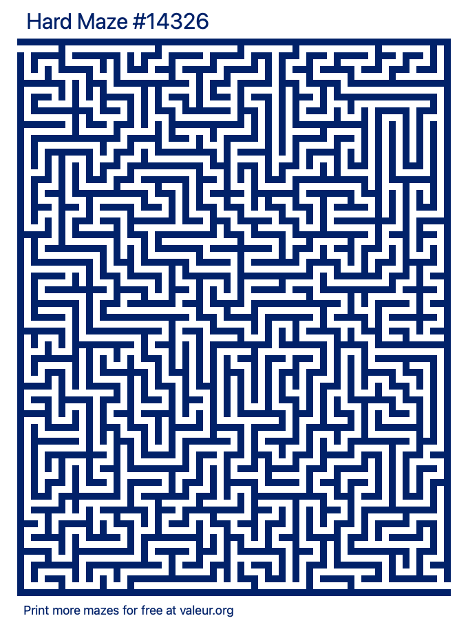 Free Printable Hard Maze number 14326