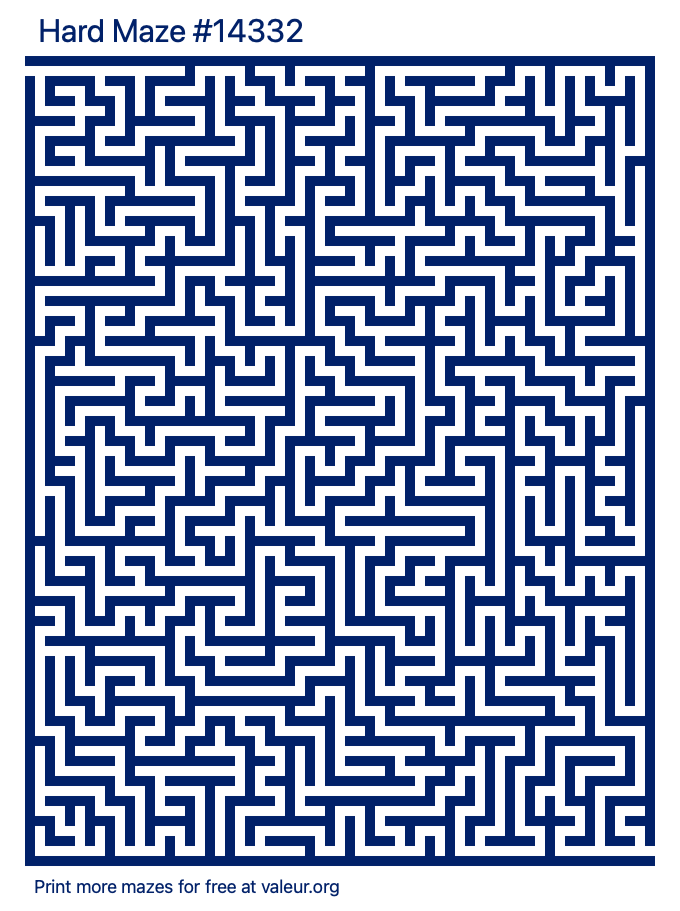 Free Printable Hard Maze number 14332