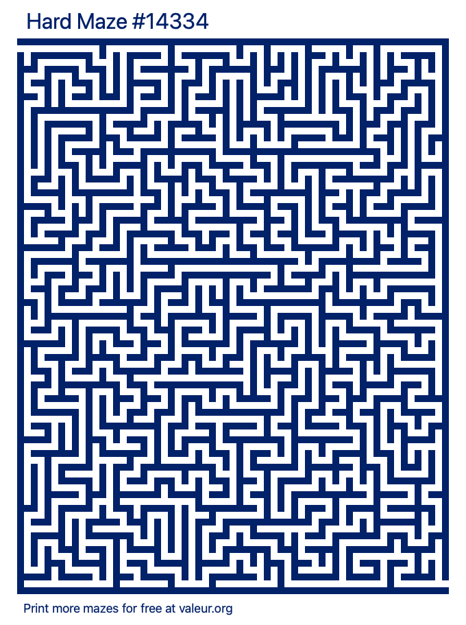 Free Printable Hard Maze number 14334