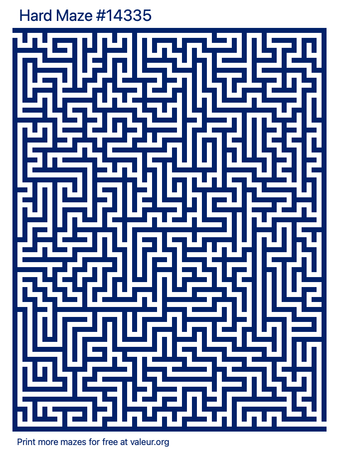 Free Printable Hard Maze number 14335