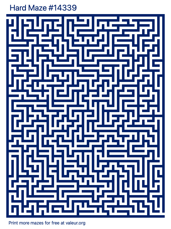 Free Printable Hard Maze number 14339