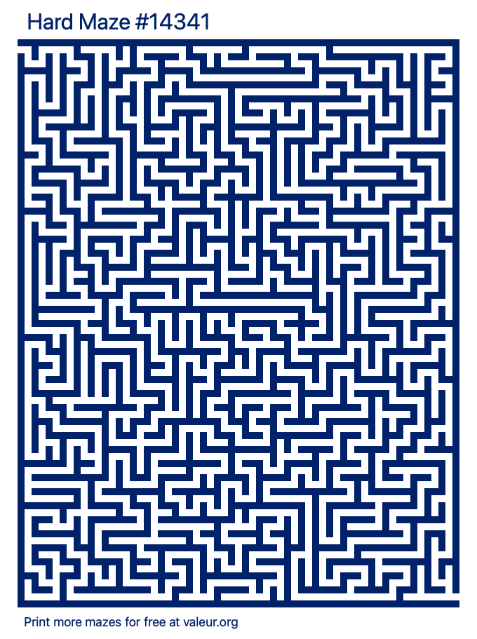 Free Printable Hard Maze number 14341