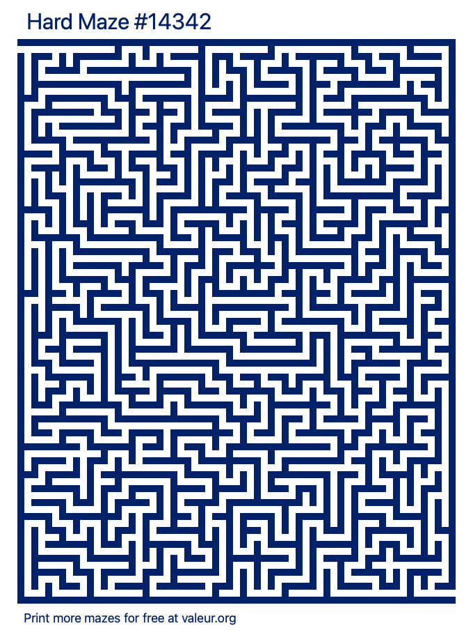 Free Printable Hard Maze number 14342