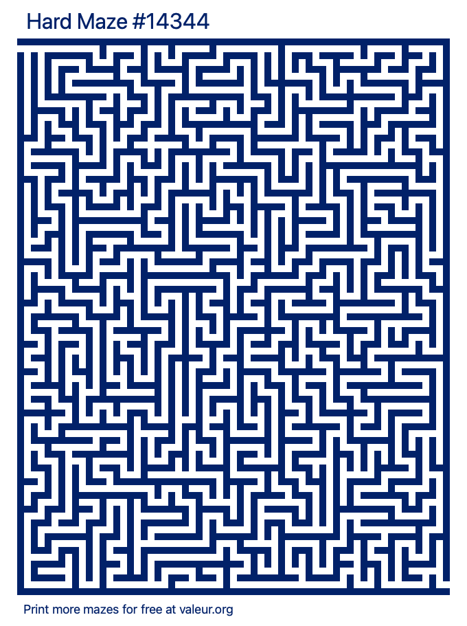 Free Printable Hard Maze number 14344