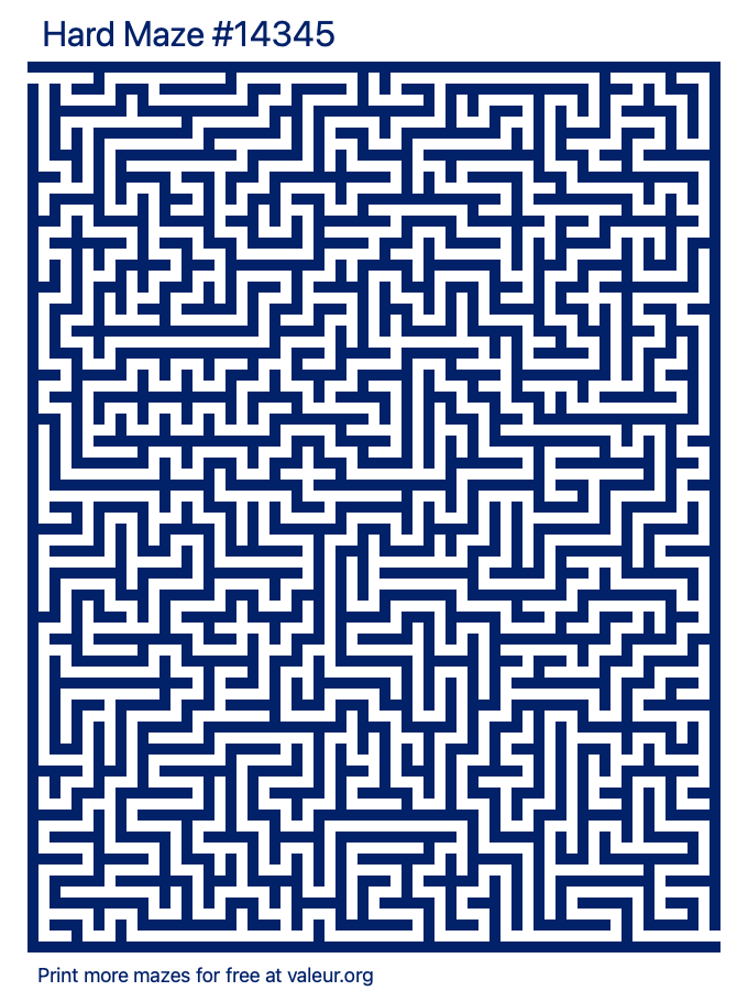 Free Printable Hard Maze number 14345