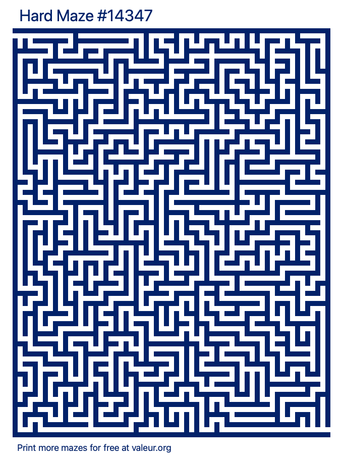 Free Printable Hard Maze number 14347
