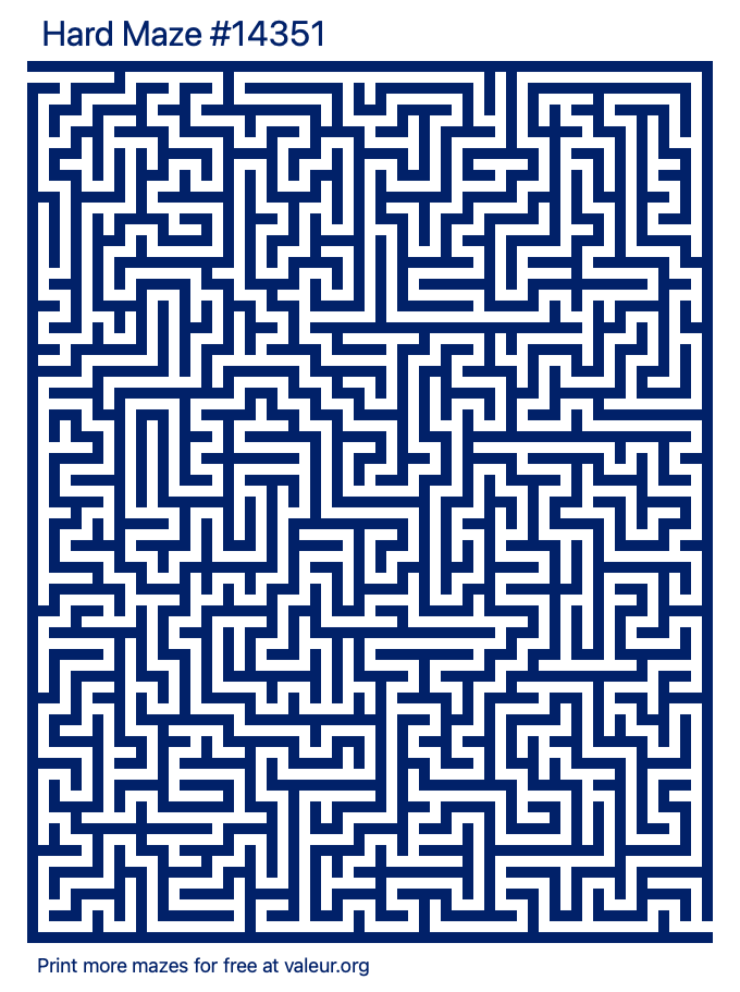 Free Printable Hard Maze number 14351