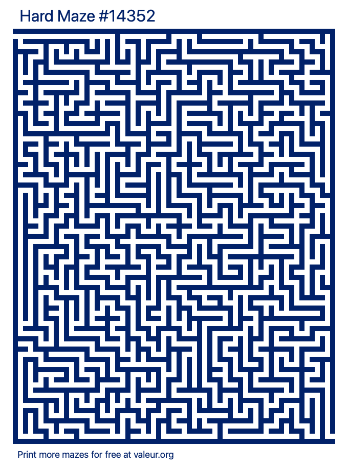 Free Printable Hard Maze number 14352