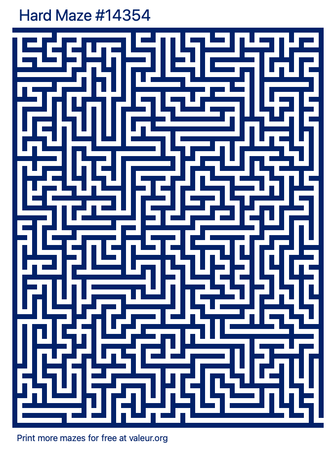 Free Printable Hard Maze number 14354