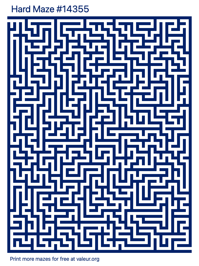 Free Printable Hard Maze number 14355