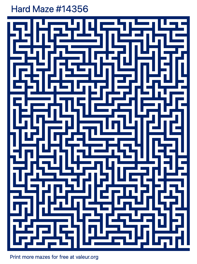 Free Printable Hard Maze number 14356