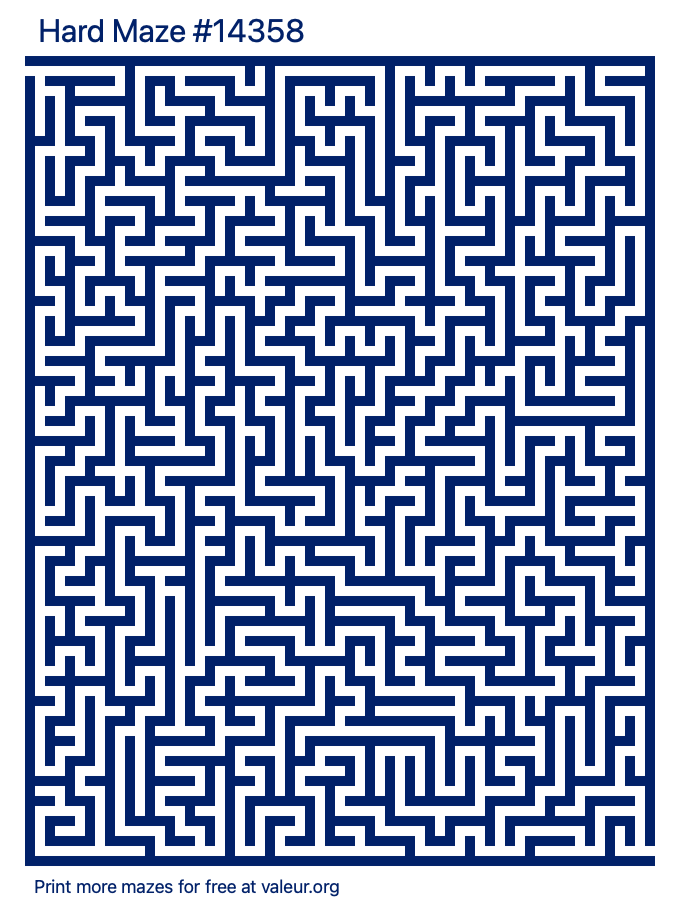 Free Printable Hard Maze number 14358