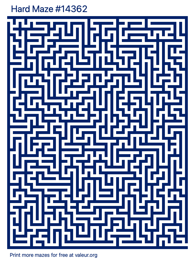 Free Printable Hard Maze number 14362