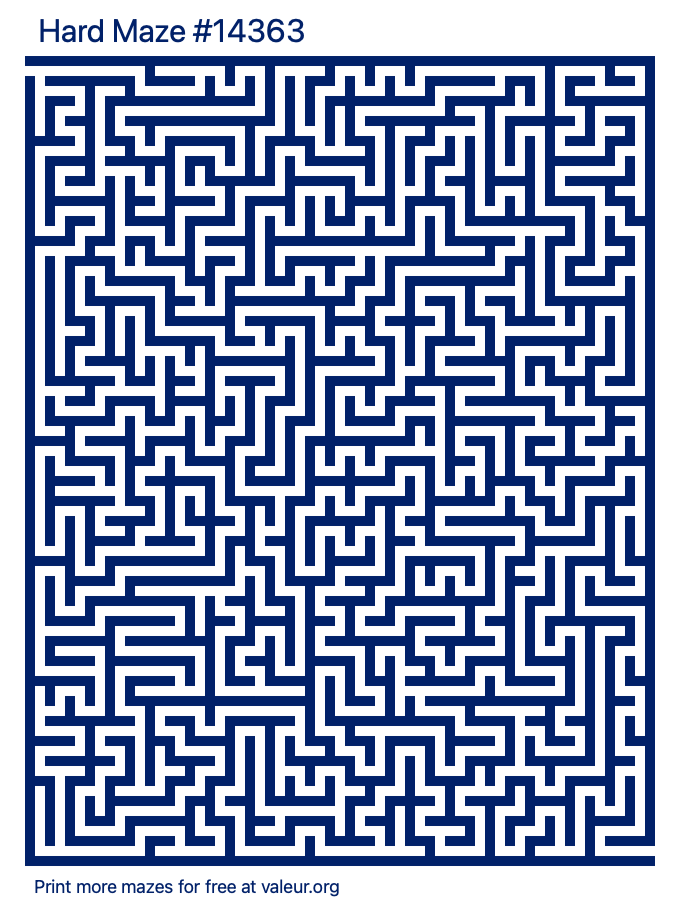 Free Printable Hard Maze number 14363